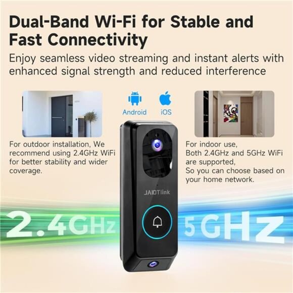 2K Dual Lens Video Doorbell Camera Wireless with Chime, Package Protection, - Picture 6 of 7